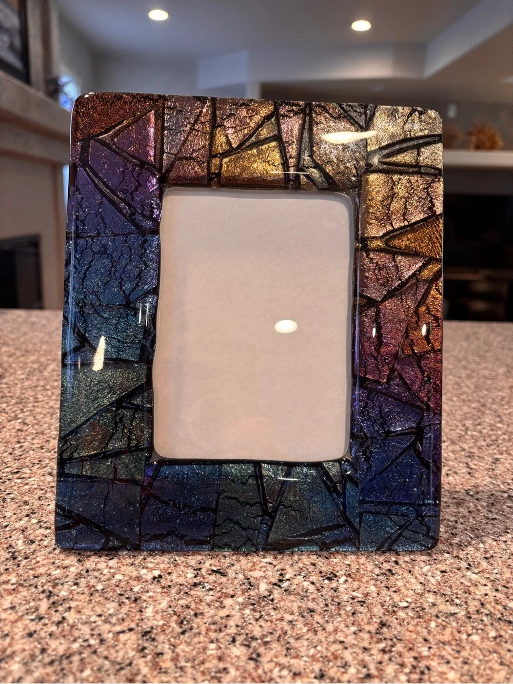 Vintage  Paul Hathcoat Art Glass Mosaic Photo Frames - Matching Set of 2